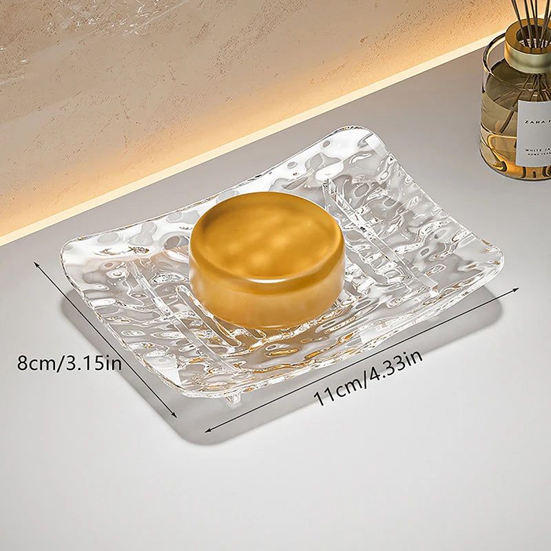 Transparent Glacier-Patterned Luxury Soap Holder
