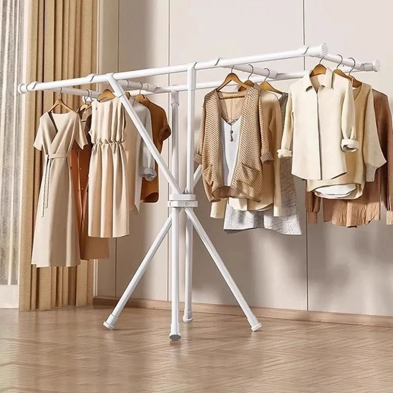 Heavy Duty Iron Cloth Rack – Foldable X-Type Garment Stand
