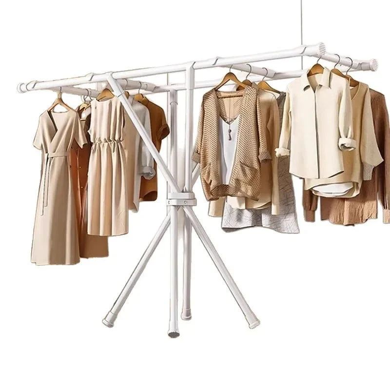 Heavy Duty Iron Cloth Rack – Foldable X-Type Garment Stand