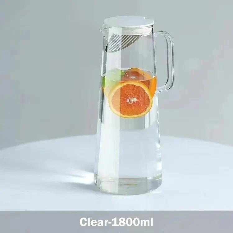 Premium 1800ml Glass Water Jug & Elegant Tabletop Pitcher