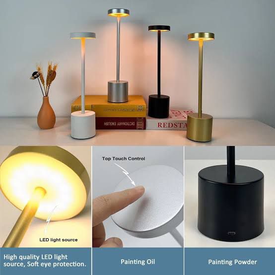 Modern LED Touch Lamp – Rechargeable Minimalist Bedside Light