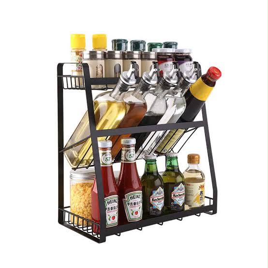 Kitchen Organizer Multifunctional 3-Tier Storage Rack | Space Saving Countertop Shelf