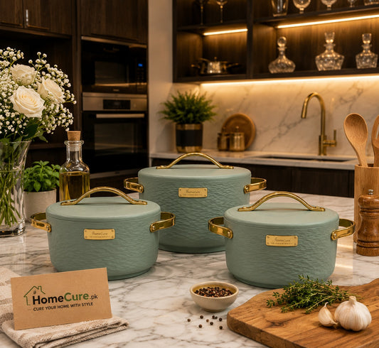 3-Piece Premium Green Insulated Hotpot Set