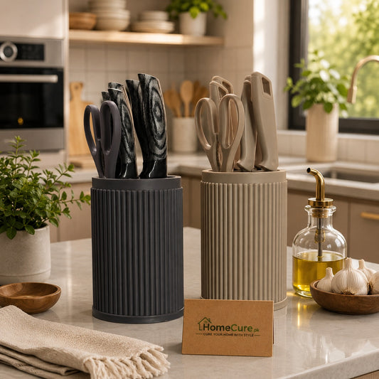 7-Piece Kitchen Knife Set with Knife Holder | Countertop Knife Organizer