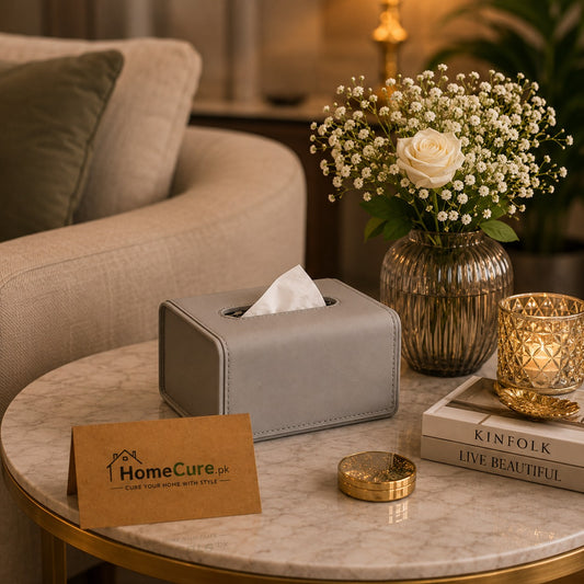 Luxury Leather Texture Modern Tissue Dispenser Box