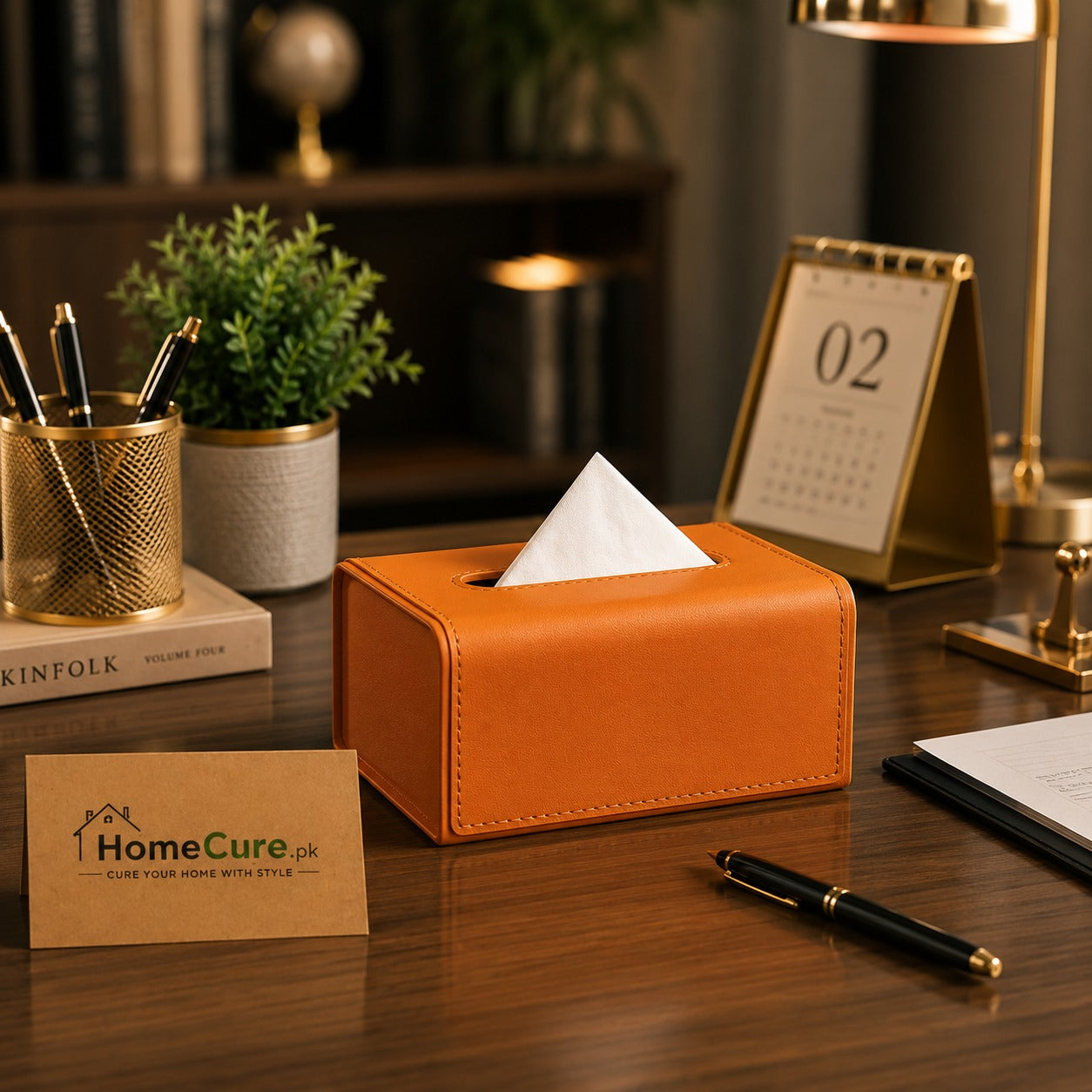 Luxury Leather Texture Modern Tissue Dispenser Box