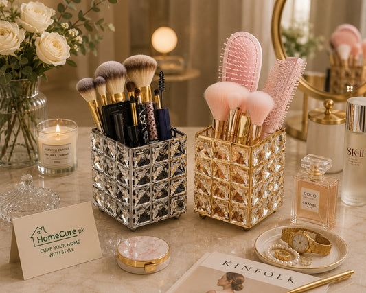 Crystal Brush Holder | Makeup Brush & Cosmetic Organizer