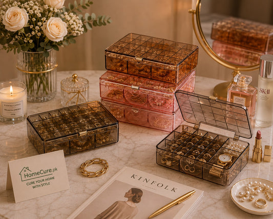 Acrylic Jewellery Box | Transparent Makeup & Jewelry Storage Organizer
