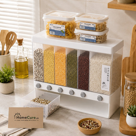 10kg Wall Mounted Rice & Cereal Dispenser | Divided Storage Container