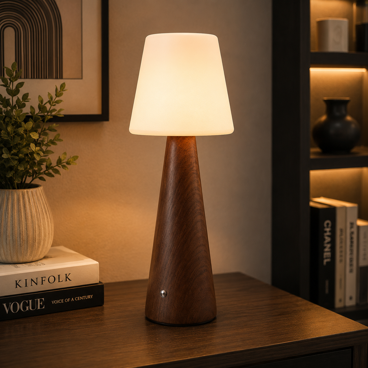 Nordic Wood Glow LED Table Lamp