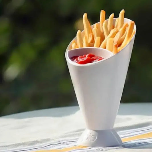 French Fry Holder With Dipping Sauce Cup