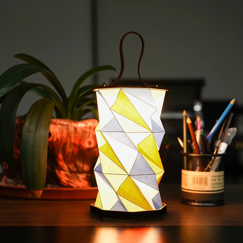Unique Rotating Paper Folding Lamp