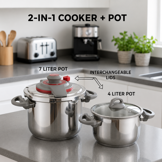 Turkish Non-Stick Steel Cooker Set (4L & 7L)