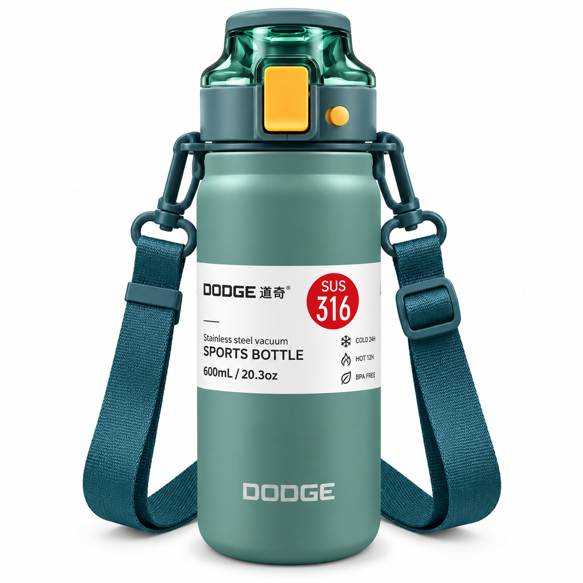 Dodge 600ml Extraordinary Sports Thermos Cup | Teal Green