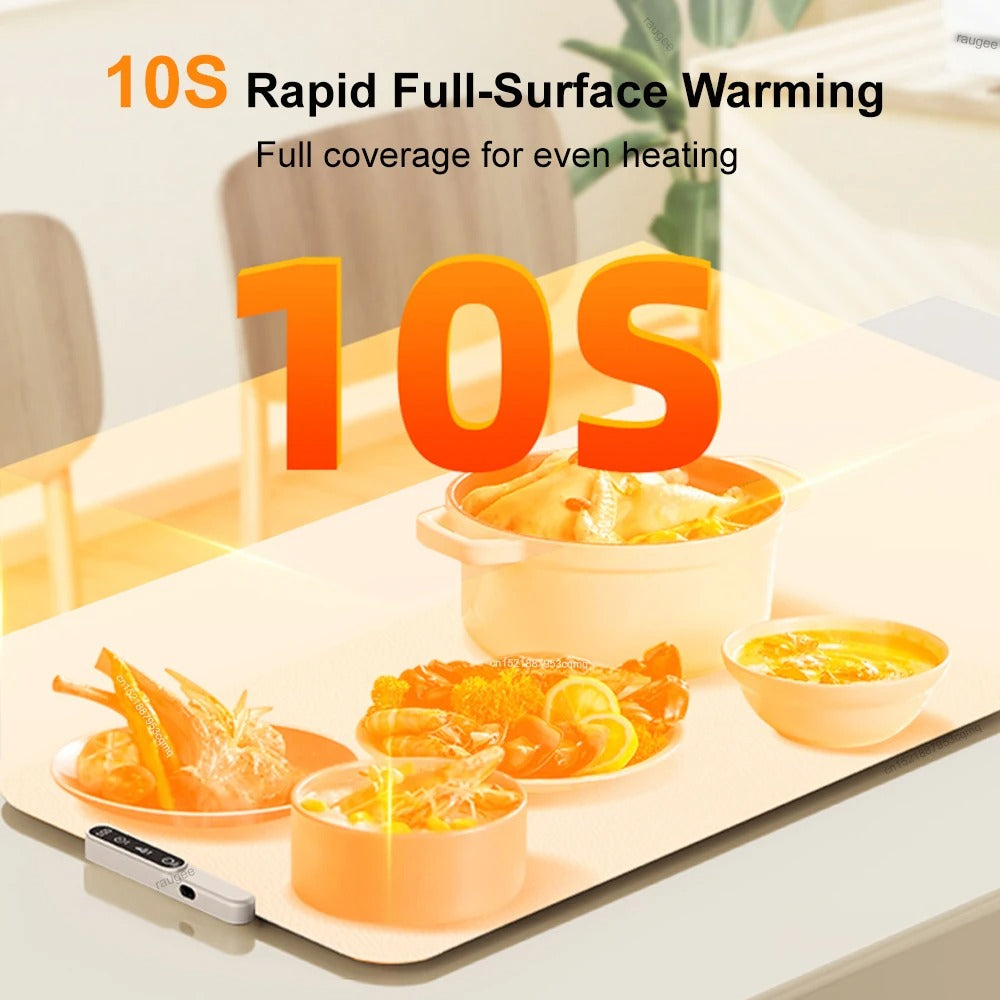 Electric Food Warming Tray – Fast Heating Foldable Silicone Mat for Meals & Coffee