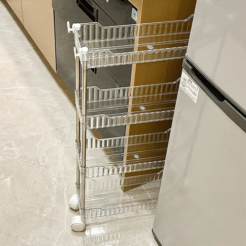 Luxury Acrylic Storage Trolley with Multi-Tier Design