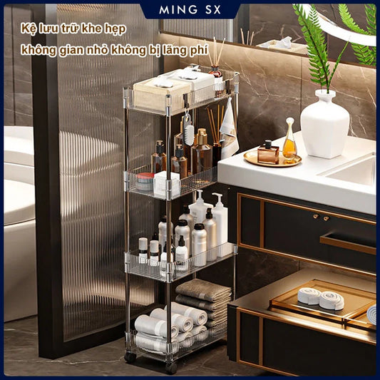 Luxury Acrylic Storage Trolley with Multi-Tier Design