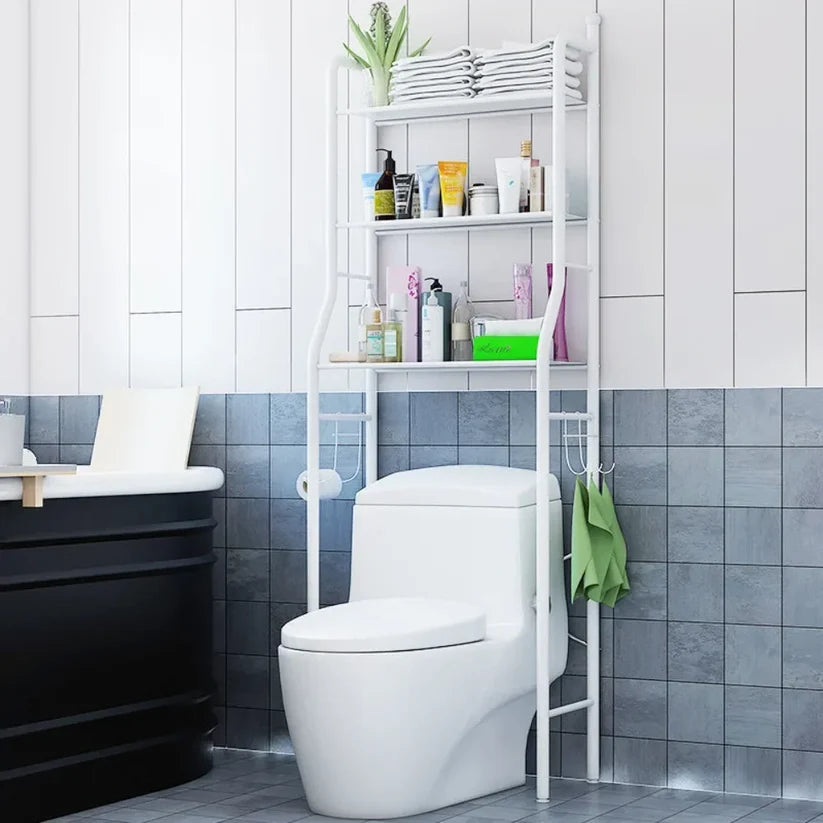 Multifunctional Toilet Rack with Shelves - Black