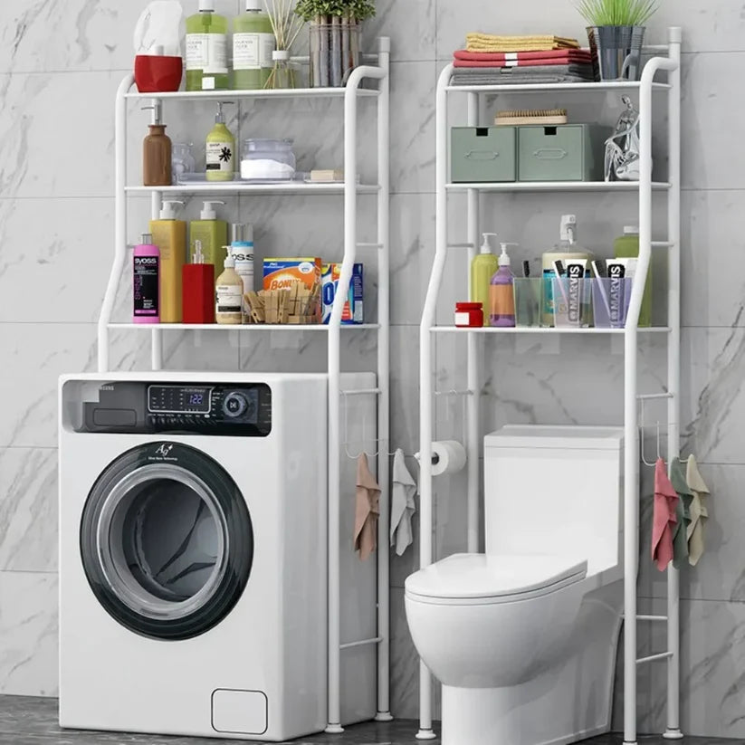 Multifunctional Toilet Rack with Shelves - Black