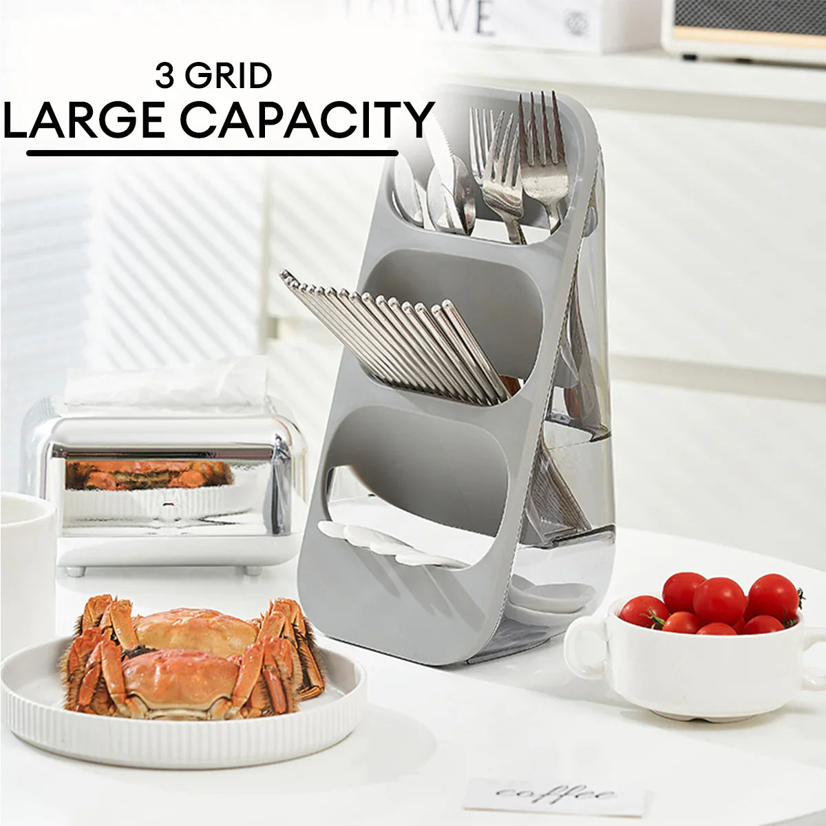 3 Layer Cutlery Organizer, Kitchen Utensils Separation Box