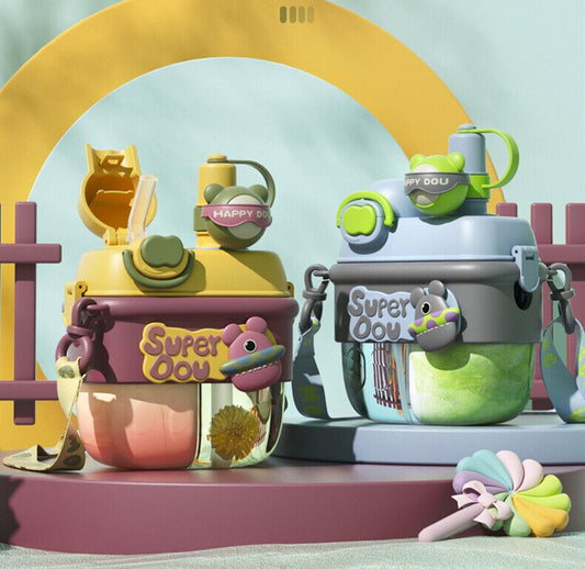 Kids Water Bottle Dual Compartment